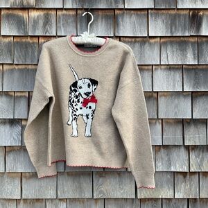 Kaily K Dalmatian Sweater with Red Accents